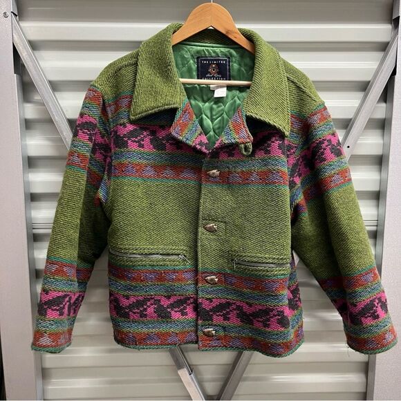The Limited Jackets & Blazers - Vintage The Limited Collection Italian Wool Patterned Coat (P/S) 🇮🇹 🐑 🦙